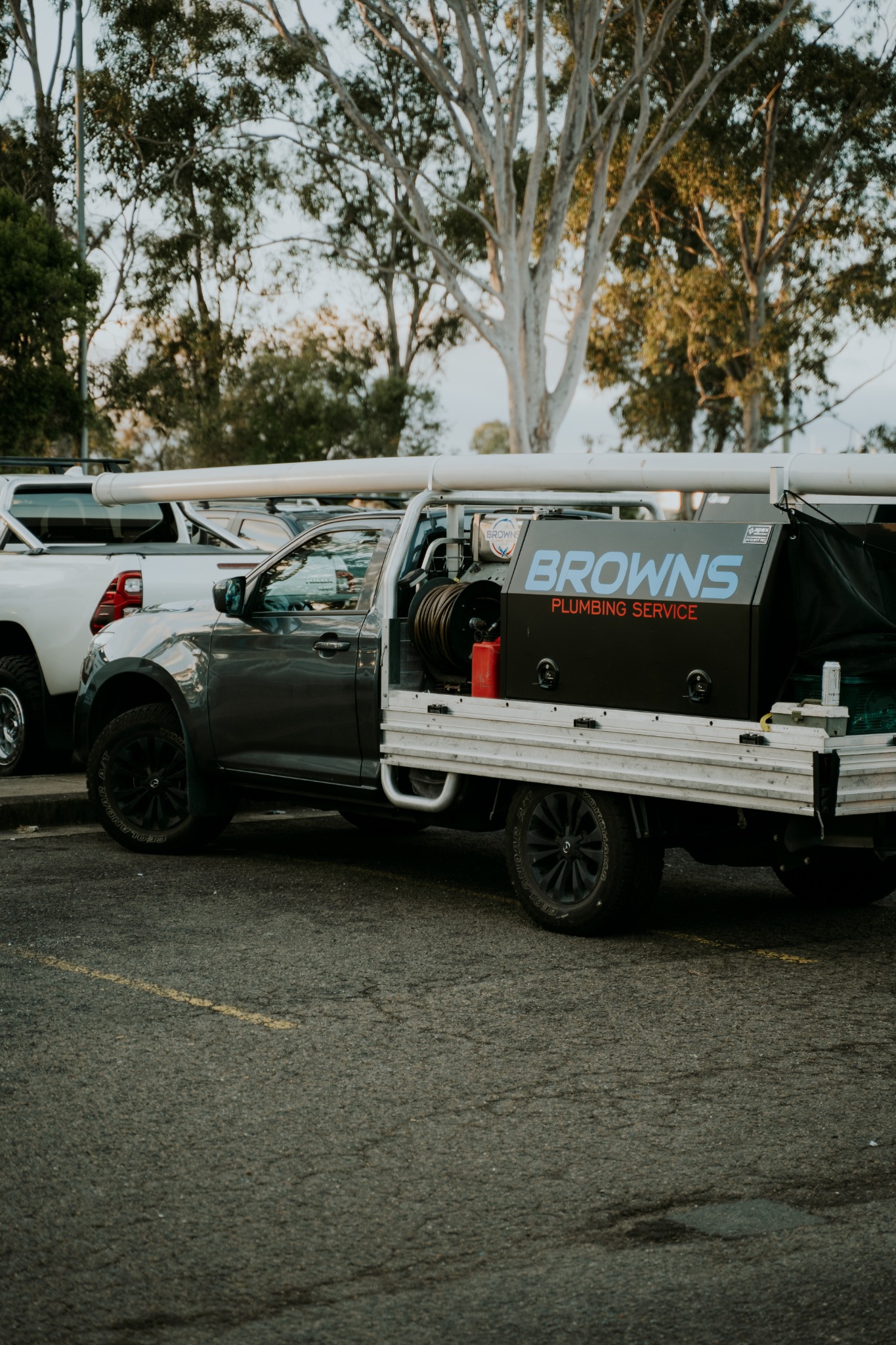 Browns Plumbing Service jetting vehicle and equipment